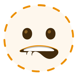 biting lip and dotted line face