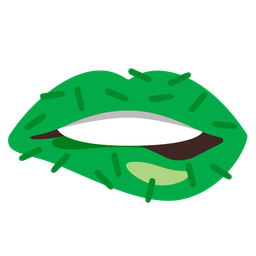 biting lip and evergreen tree