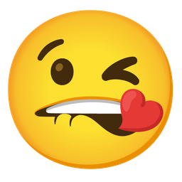 Biting lip and Face blowing a kiss