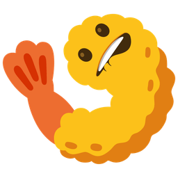 biting lip and fried shrimp