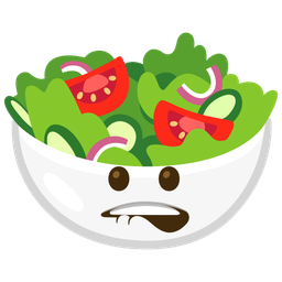 biting lip and green salad