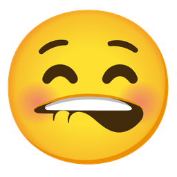 Biting lip and Kissing face with closed eyes