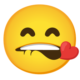 Biting lip and Kissing face with smiling eyes