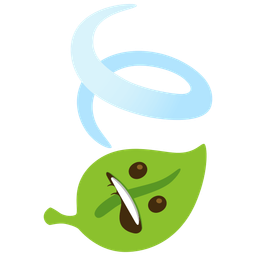 biting lip and leaf fluttering in wind