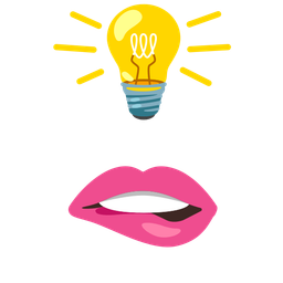 biting lip and light bulb