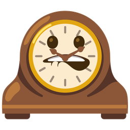 biting lip and mantelpiece clock