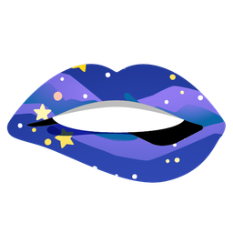 biting lip and milky way