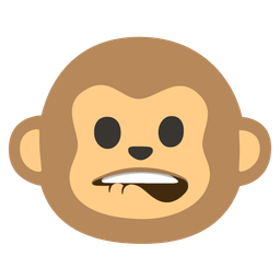 biting lip and monkey face