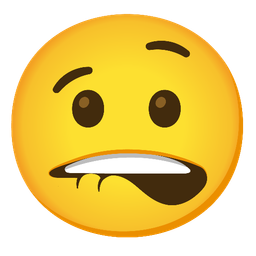 biting lip and mouth