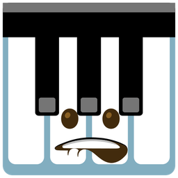 biting lip and musical keyboard