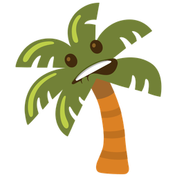 biting lip and palm tree