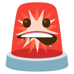 biting lip and police car light