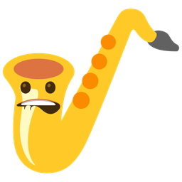 biting lip and saxophone