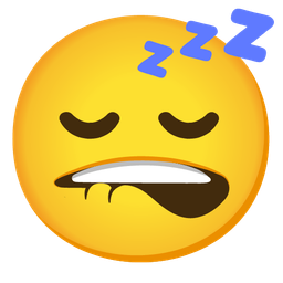 biting lip and sleeping face