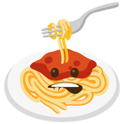 biting lip and spaghetti