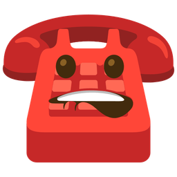 biting lip and telephone