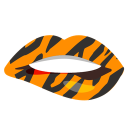 biting lip and tiger face