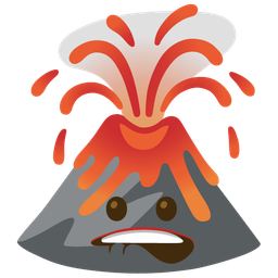 biting lip and volcano