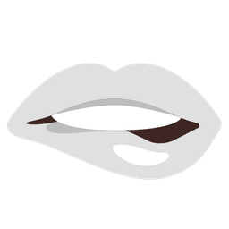 biting lip and white heart