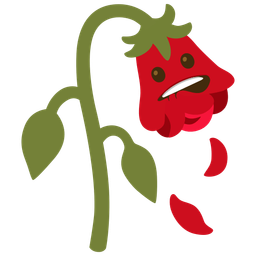 biting lip and wilted flower