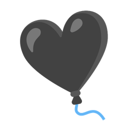 black heart and balloon