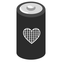 black heart and battery