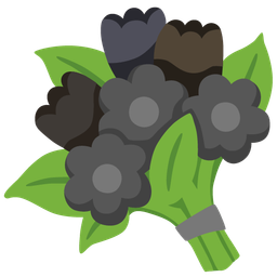 black heart and bouquet