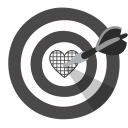 black heart and bow and arrow