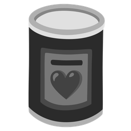black heart and canned food