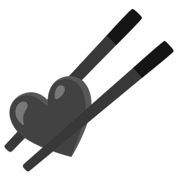 black heart and chopsticks
