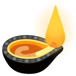 black heart and diya lamp