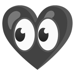 black heart and eyes