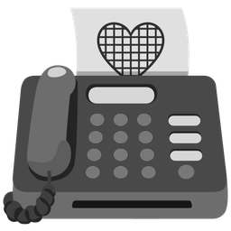 black heart and fax machine