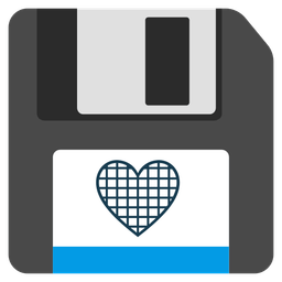 black heart and floppy disk