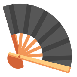 black heart and folding hand fan