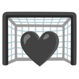 black heart and goal net