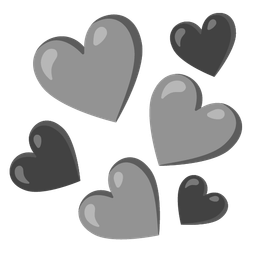 black heart and grey heart
