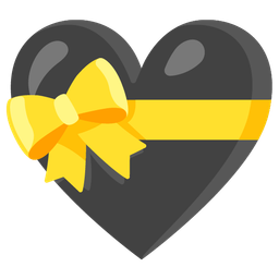 Black heart and Heart with ribbon