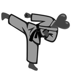 black heart and martial arts uniform