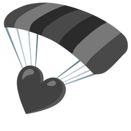 black heart and parachute
