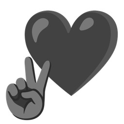 black heart and peace symbol