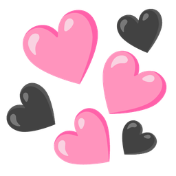 black heart and pink heart