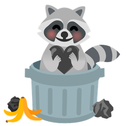 black heart and raccoon