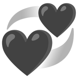 black heart and revolving hearts