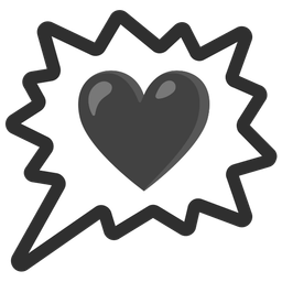 Black heart and Right anger bubble