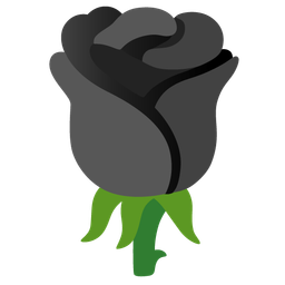 black heart and rose