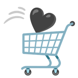 black heart and shopping cart