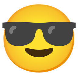 Black heart and Smiling face with sunglasses