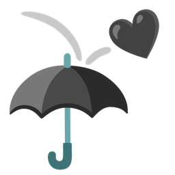 black heart and umbrella