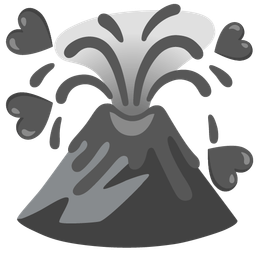 black heart and volcano